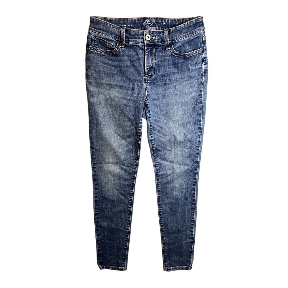 St. John's Bay Women's Skinny Leg‎ Jeans Size 4 Medium Wash Blue Denim